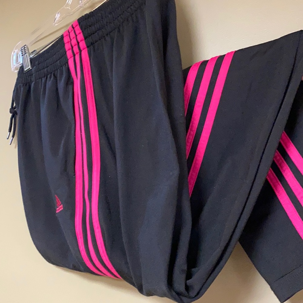 Black and Pink Adidas Pants